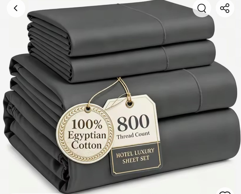 Hotel Luxury Sheet Set 800TC Egyptian Cotton dark grey