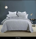 Milk Beige matelassé cotton bedspread full bed view with matching pillowcases