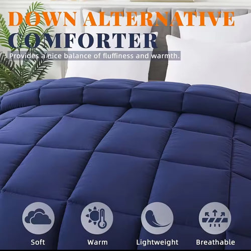 Down alternative comforter features - soft, warm, lightweight, breathable