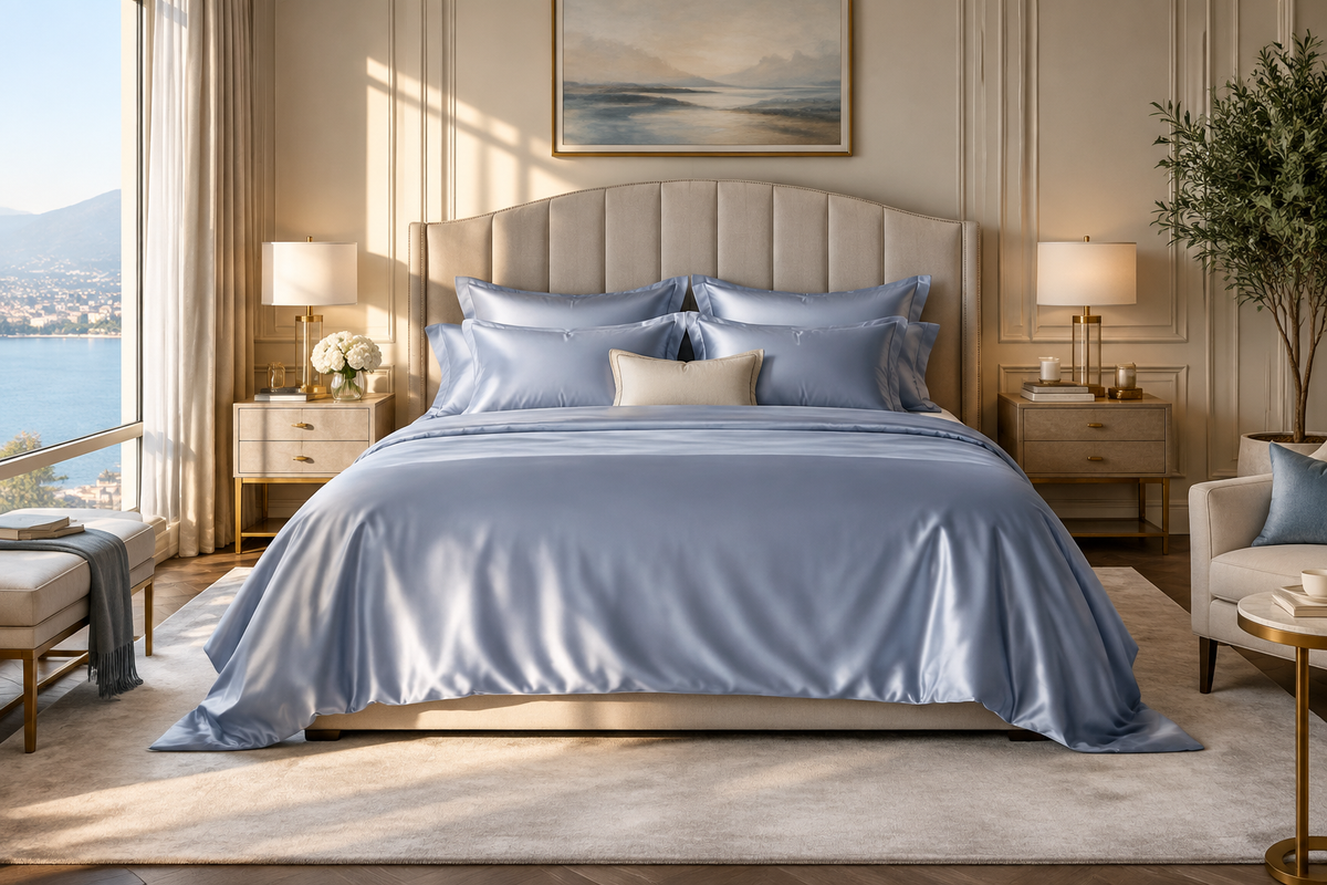 Luxury Silk Bed Cover Shot